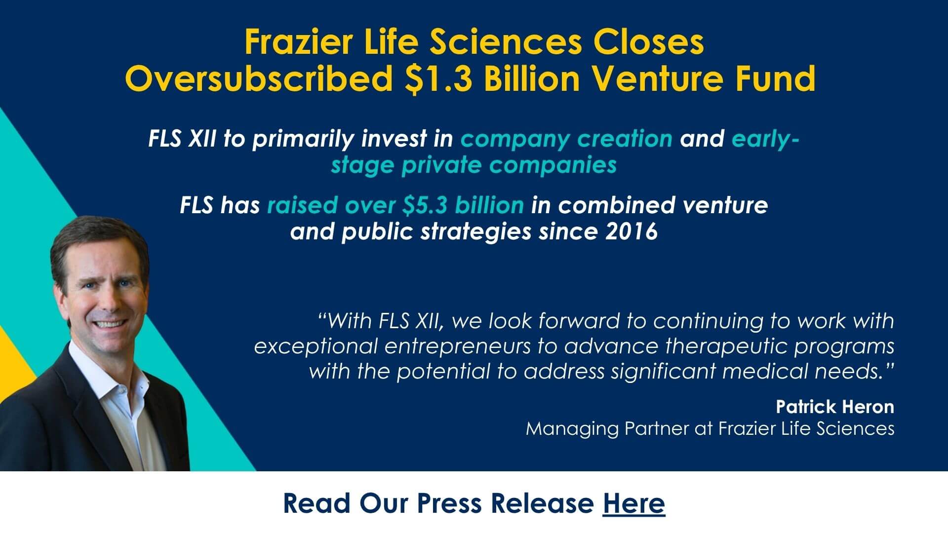 Frazier Life Sciences Closes Oversubscribed $1.3 Billion Venture Fund